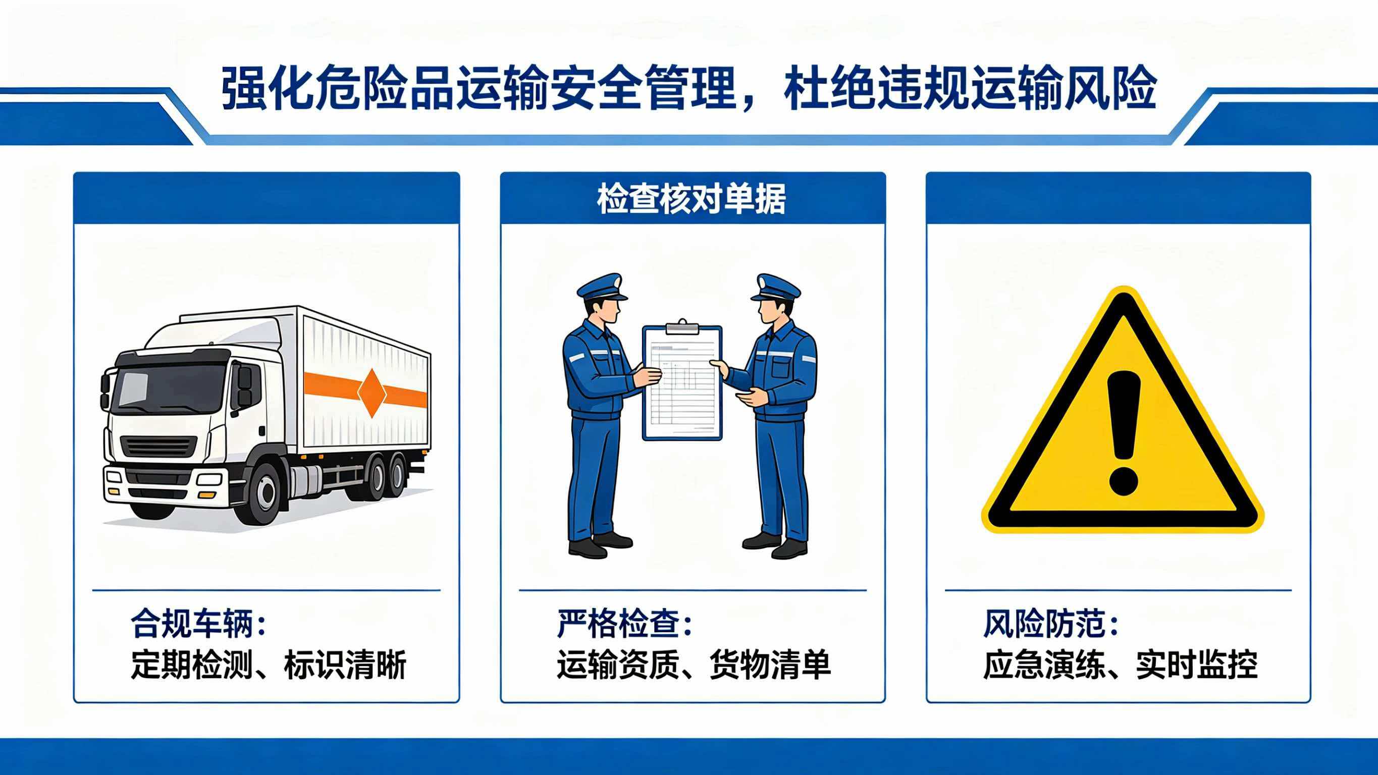 强化危险品运输安全管理，杜绝违规运输风险。